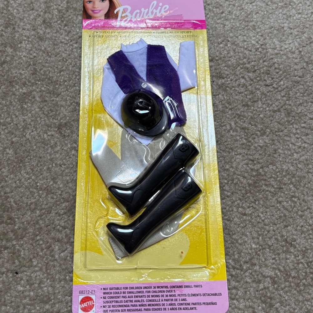 Vintage Barbie Riding Set with Purple and Black Accents